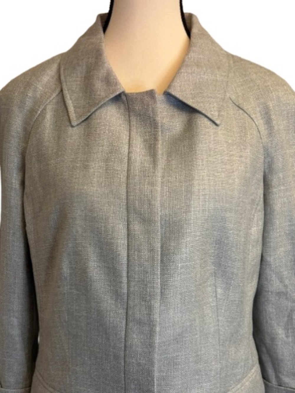 Brooks Brothers Women’s Silk Linen Bamboo Blend Jacket Size 8 Gray Snap Front - Picture 3 of 7